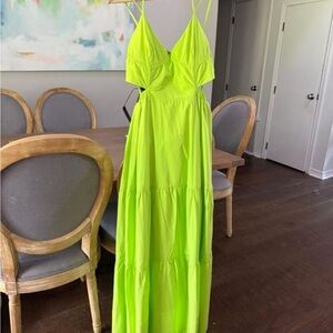 Jonathan Simkhai Yellow Green Maxi Sundress